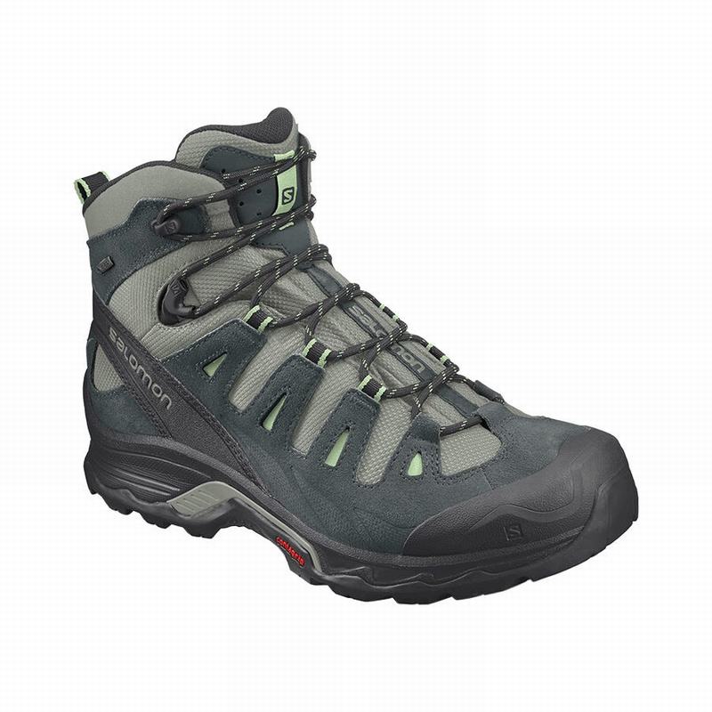 SALOMON UK QUEST PRIME GTX W - Womens Hiking Boots Grey/Green,WPJN36590